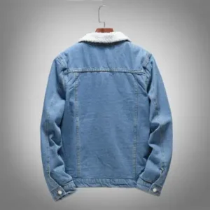 کت و جاکت جین مردانه با رنگ آبی روشن و داخل با پشم مصنوعی - 12879