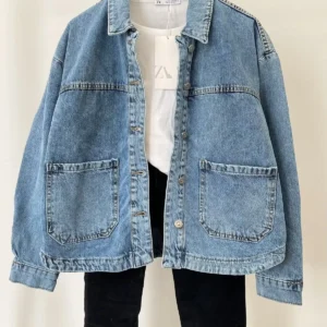 جاکت جین با جیب‌های بزرگ - 11819