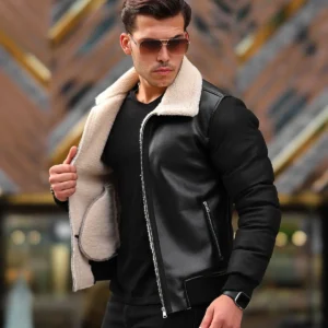 کت چرم مردانه، کاپشن زمستانی، پالتو پفکی - 11925