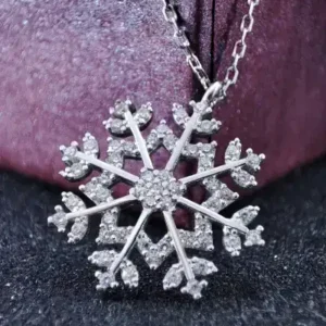 گردنبند نقره برف‌دانه زنانه - 12120