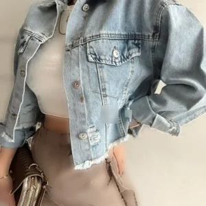 Jean Jacket آبی با لیزر - 11873