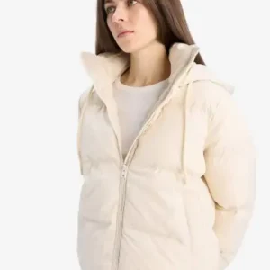 کاپشن پشمی زیپ دار با کلاه و جیب استاندارد مدل E9592AX25SP - 12617