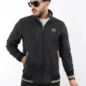 کاپشن و ژاکت مردانه با طرح گلدوزی فصل به فصل - مشکی - 13081