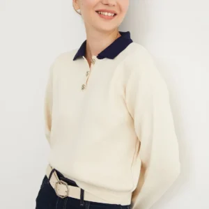 کلاه‌گرد با یقه نپ سوزنی نیمه‌دکمه‌ای پایه‌ای - 11798