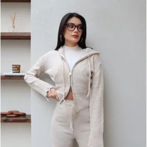 ست بافتنی دوجهی زیپ دار - 12016