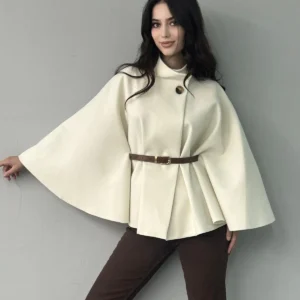 پنچو کَشِه با جزئیات کمربند و یقه حاکم - 11811