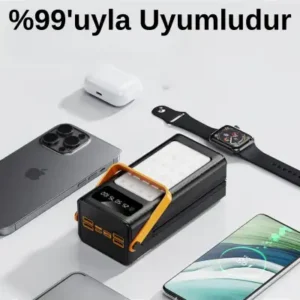 بانک انرژی خورشیدی ۵۰,۰۰۰ میلی آمپر ساعتی | شارژر قابل حمل با قابلیت خورشیدی | دارای ۴ خروجی USB و چراغ LED - 12858