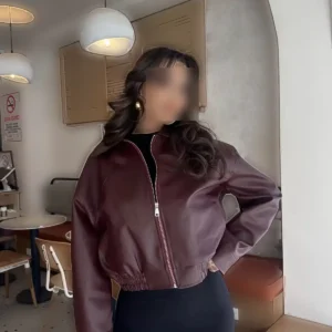 کاپشن چرم زنانه فصل جدید - 11807