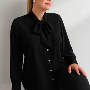 پیراهن یقه کراواتی بزرگ سایز جسیکا - 12509