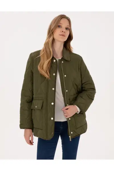 پالتو کتان هاچی با یقه مخملی و طراحی راحت 50314035-VR027 - 12602