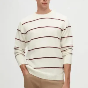 کالا: دامن Regular Fit کُرِم با خط‌های زیبا و ضد پرز، با یقه گرد از جنس بافتنی - 12950