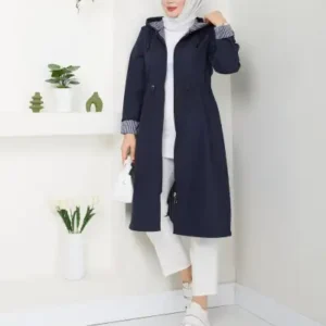 ترنچ کت فصلی راه‌راه - 12545