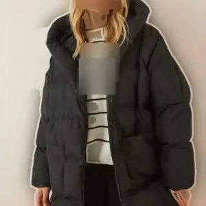 کاپشن پفی با کلاهی بزرگ و اندازه بزرگ - 12584