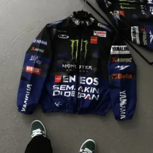 بارانی موتور سیکلت موانستر یاماها رنگ آبی، کاپشن نازک ضد باد - 12230