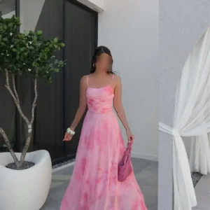 لباس شيفون با چين‌دار و بنددار - 12030