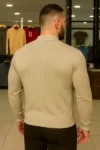 سویشرت زیپ‌دار کرم رنگ کژوال زمستانی مردانه سایز بزرگ - 13005