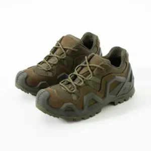 کفش/بوت تاکتیکی نظامی ضد آب و باد مقاوم با زیره لغزنده و بنددار مدل SS610 رنگ خاکی (یونیسکس) - 12211