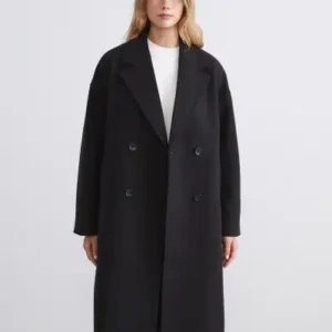 کاپشن زنانه کلاهدار مشکی دو طرفه - 12384