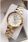 زنانه ساعت – اصلی – رنگ نقره‌ای طلایی – شیشه کریستالی – ضمانت‌دار – دستبند هدیه - 12132