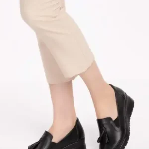 کفش روزمره پاشنه دار با کفی آناتومیک چرم زنانه - 12784