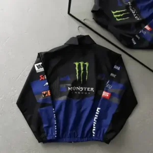 بارانی موتور سیکلت موانستر یاماها رنگ آبی، کاپشن نازک ضد باد - 12230