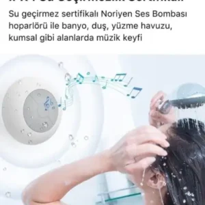 بلندگوی دوش بلوتوثی با قابلیت دسترسی آزاد، ضد آب، مناسب برای دوش، حمام، استخر و استفاده در فضای باز - 12294