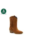 بوت زنانه چرم وسترن با جزئیات حاشیه‌دار و پاشنه‌دار VENÜS 2454101K - 12832