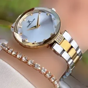 ساعت زنانه – اصلی – شیشه کریستالی – ۲ سال گارانتی – با دستبند – هدیه - 12127