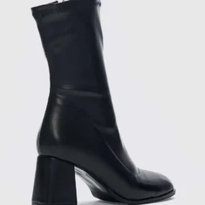 بوت استرچ پنسای کوتاه با پاشنه - سیاه - 11935