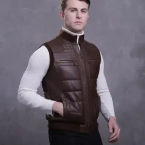 جلیقه چرم طبیعی مردانه - 12721