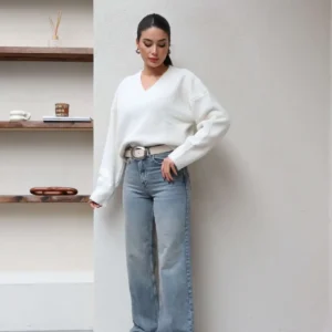 شلوار جین راسته اورجینال موی با رنگ کهنه - 12039