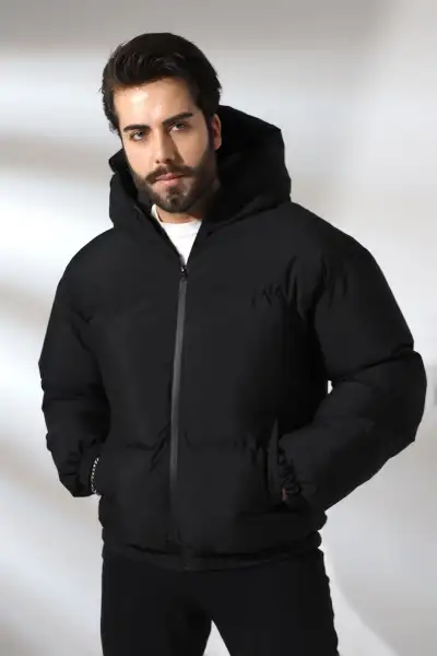 کاپشن بامبر اورسایز ضد آب و ضد باد با کلاه - 13079 کاپشن بامبر اورسایز ضد آب و ضد باد با کلاه - 13079