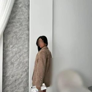 کت بلیزر کالباسی قهوه‌ای با چهار دکمه - 11911