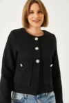 ژاکت توئید دکمه‌دار زنانه 50151 60271004 - 11813