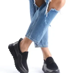 کفش ورزشی روزمره طبیعتی با کفی ضخیم و بنددار بدون بند DEL'SOLERA - 12775