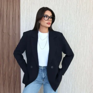 ژاکت با یقه و طراحی شبیه به کمرنگ - 12037