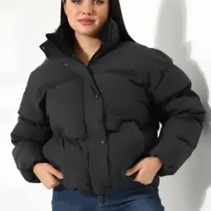 کت زنانه کلاهدار با آستری خز و مدل اورسایز - 12672