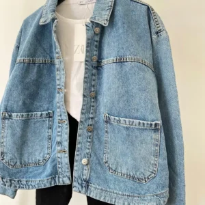 جاکت جین با جیب‌های بزرگ - 11819