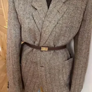 کمربند قهوه‌ای با قفل کلید مانندی - 12207