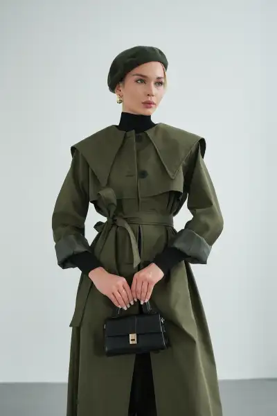 کت زنانه با آستر بلند و مدل کِروه واژه - 12554