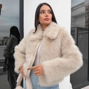 کُت خز وارداتی با جزئیات زیپ - 12040