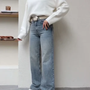 شلوار جین راسته اورجینال موی با رنگ کهنه - 12039