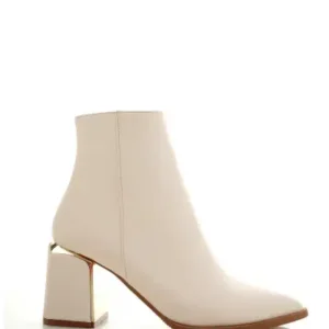 بوت زنانه کالی گرانتیلی با نوک تیز و پاشنه ضخیم، دارای زیپ - 12457