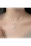 زنجیر گردنی دو لایه زنانه استیل با طرح پروانه‌ای - 12087