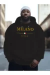 سویشرت زمستانی با طرح میلان ایتالیا و داخل پشمی - 13017