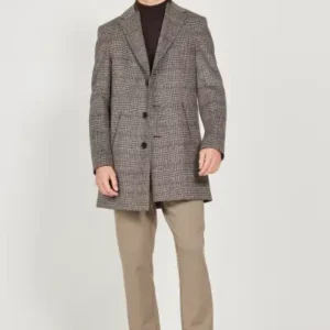 پالتو یزدی کلاسی استاندارد با طرح یقه مونو و جنس پشمی - 13100