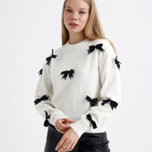 ژاکت با جزئیات پاپیونی - 11792