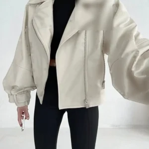 کاپشن چرم اورسایز زنانه - 11841