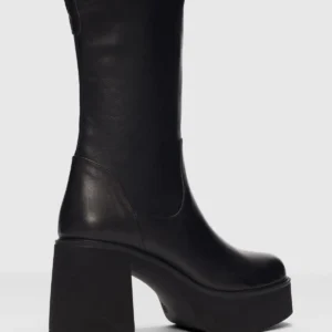 بوت زنانه لورا با پاشنه بلند و کشی - سیاه - 11962