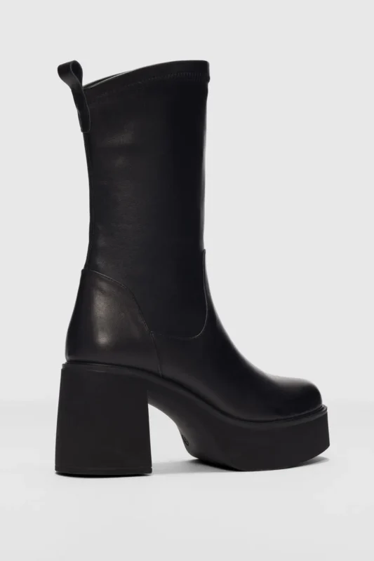 بوت زنانه لورا با پاشنه بلند و کشی - سیاه - 11962